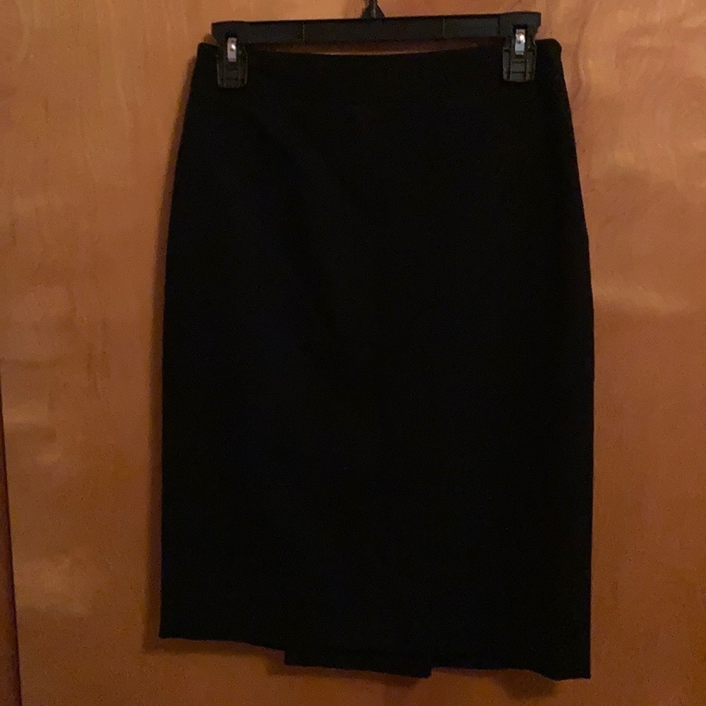 LOFT black wool pencil skirt